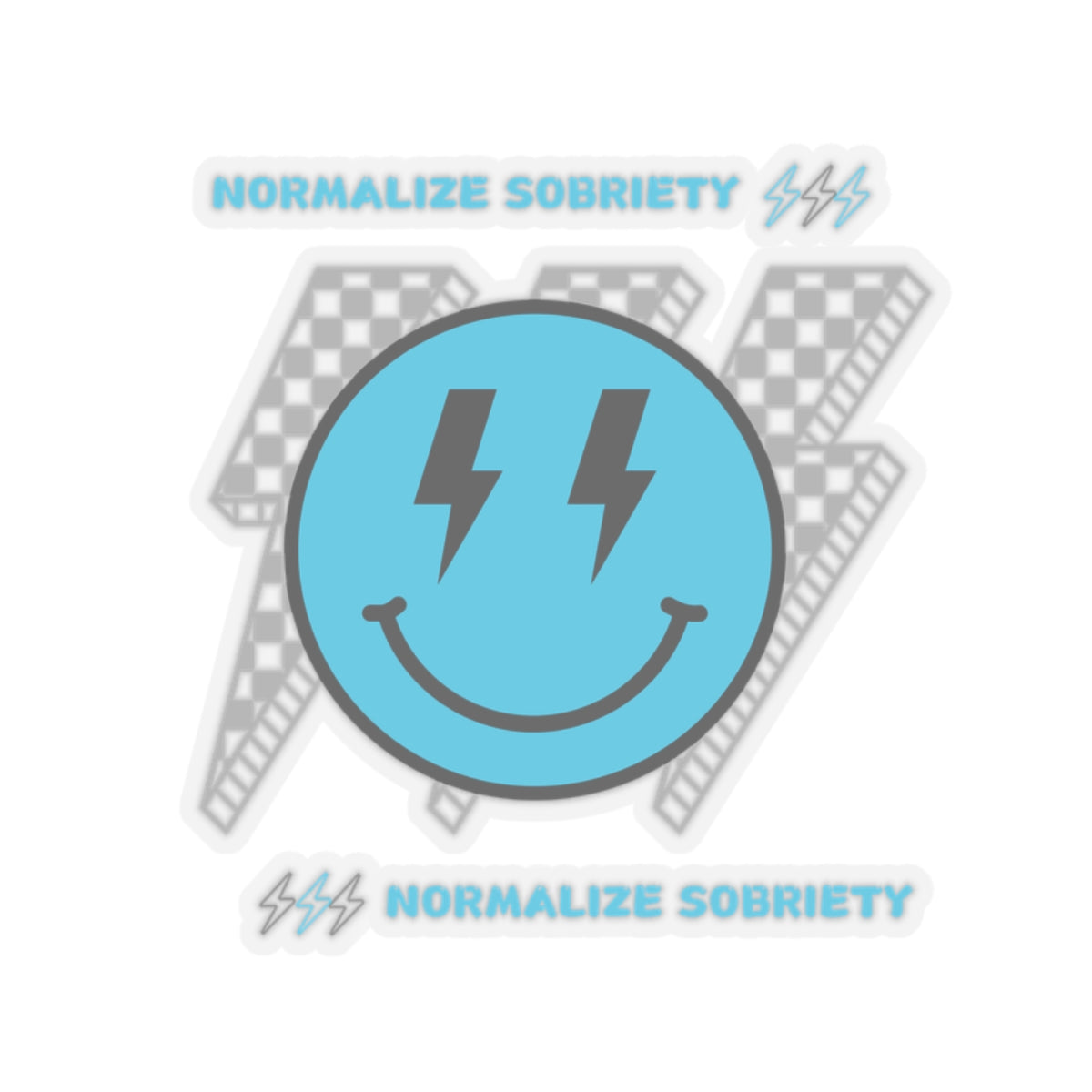 Addiction Recovery Sticker - Normalize Sobriety Smiley Face - Kiss-cut Sobriety Sticker