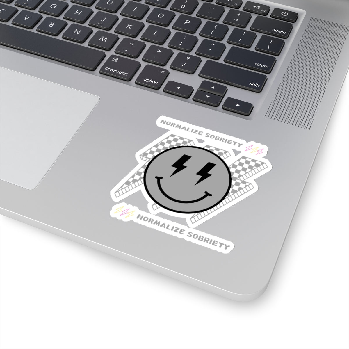 Addiction Recovery Sticker - Normalize Sobriety Smiley Face - Kiss-cut Sobriety Sticker