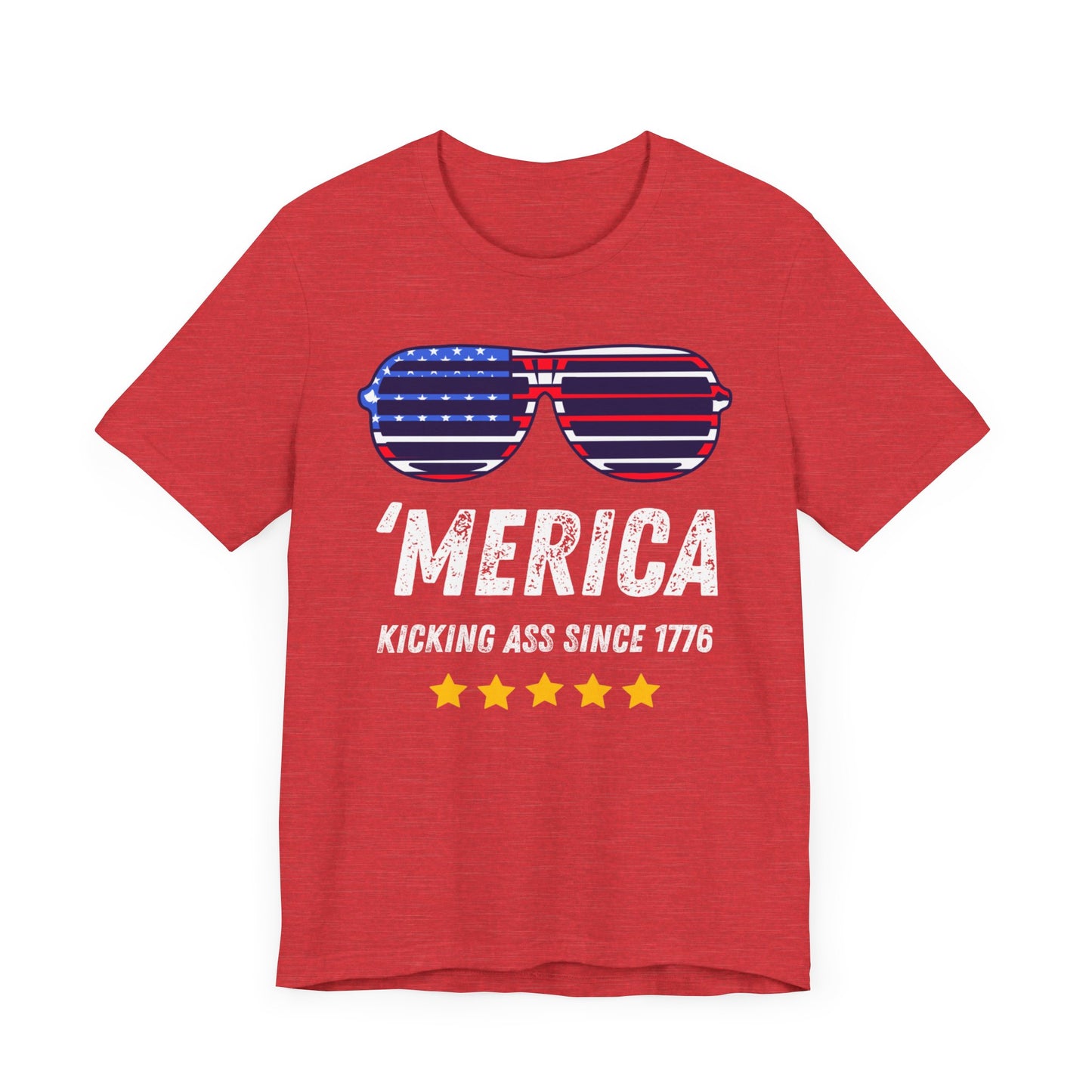 4th of July Tee - America Kicking Ass Since 1776 - Independence Day Short Sleeve Tee