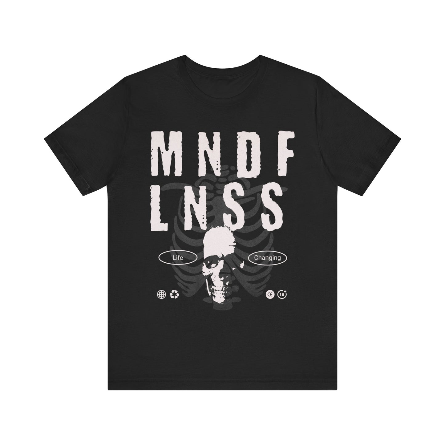 Mental Health Tee - Mindfulness Skull Tee - Unisex Mental Health and Recovery T-Shirt