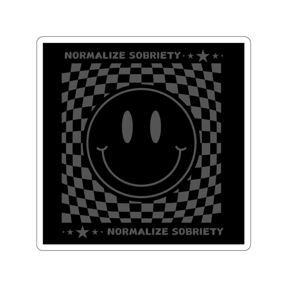 Addiction Recovery Sticker - Normalize Sobriety Smiley Face - Kiss-cut Sobriety Sticker