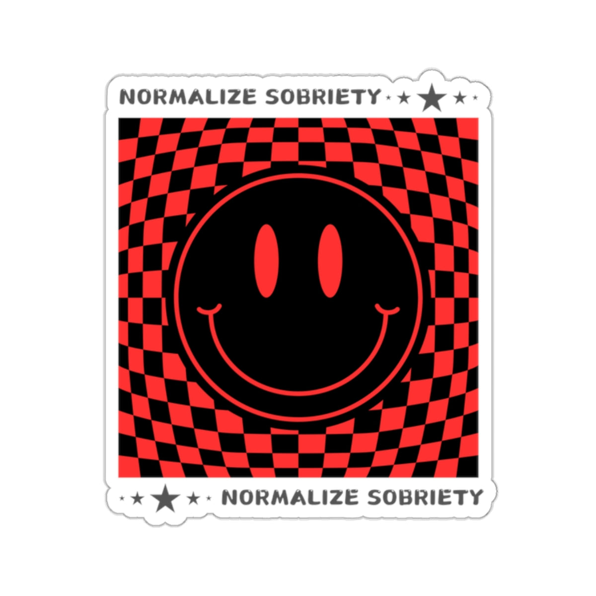 Sobriety Sticker- Normalize Sobriety Smiley Face - Kiss-Cut Sobriety Sticker