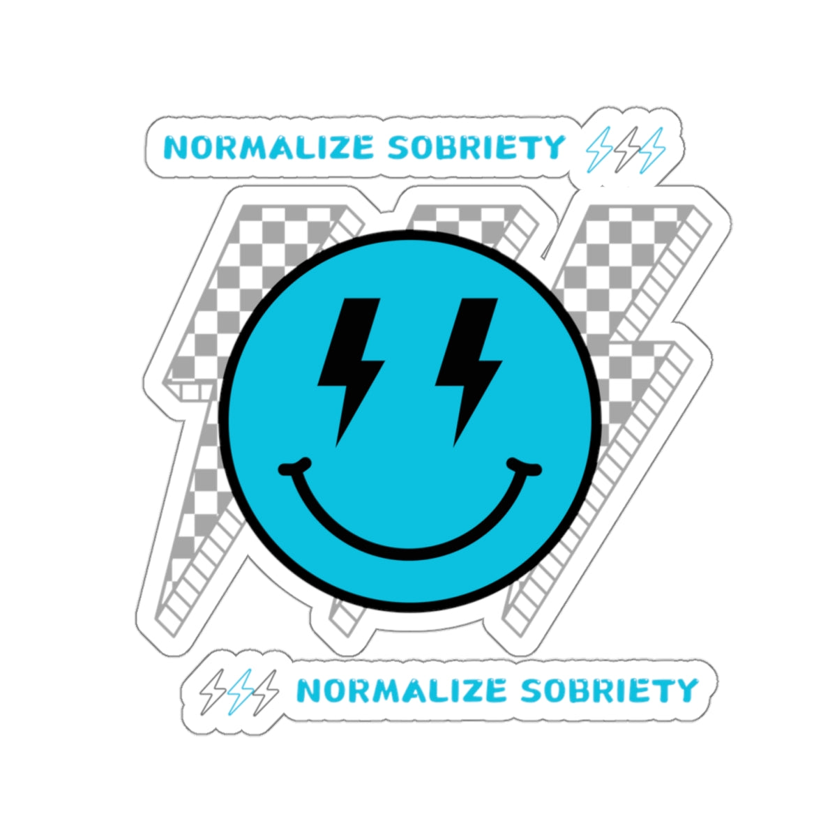 Addiction Recovery Sticker - Normalize Sobriety Smiley Face - Kiss-cut Sobriety Sticker