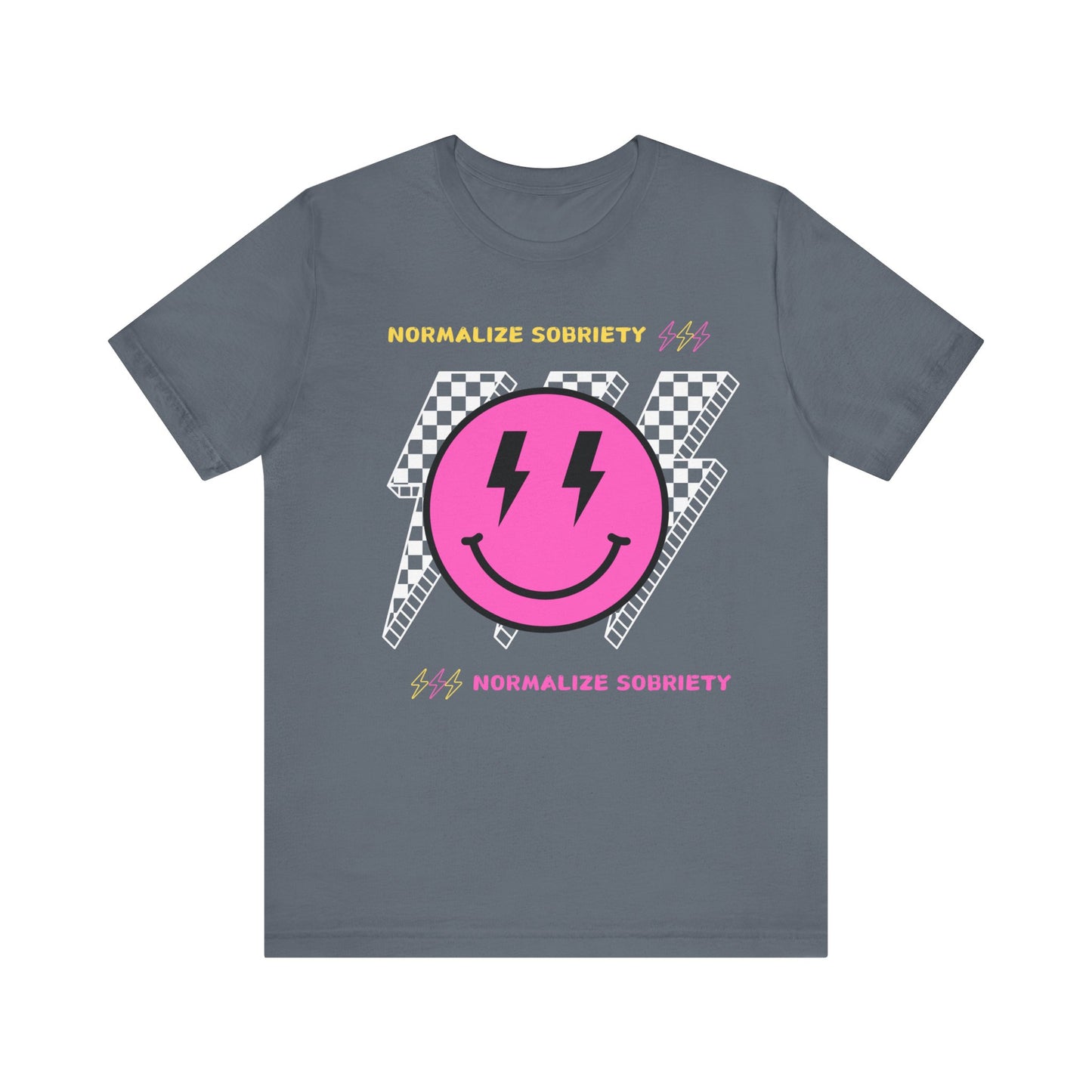 Recovery Tee - Normalize Sobriety Smiley Face Tee - Unisex T-Shirt