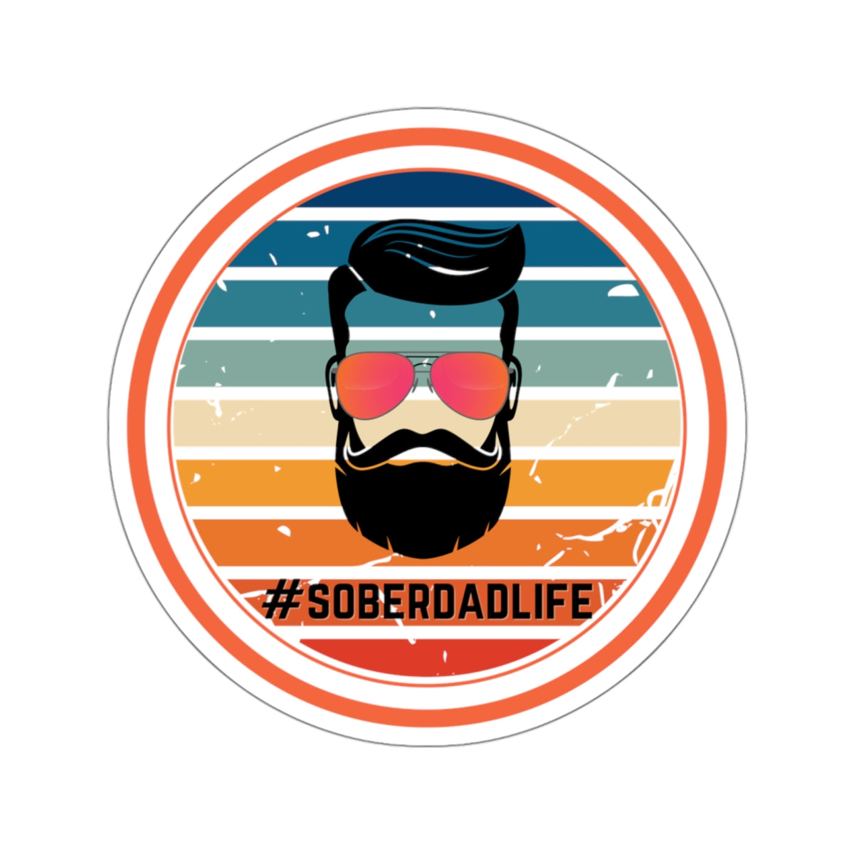 Sober Dad Sticker- Sober Dad Life, Recovery Stud - Kiss-cut Sobriety Sticker