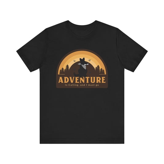 Dog Hiking Tee - Adventure Is Calling And I Must Go - Hiking Lover Tee