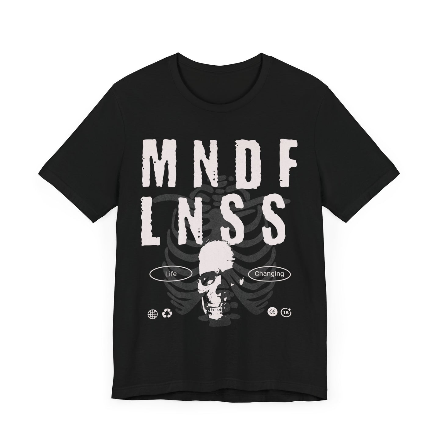 Mental Health Tee - Mindfulness Skull Tee - Unisex Mental Health and Recovery T-Shirt