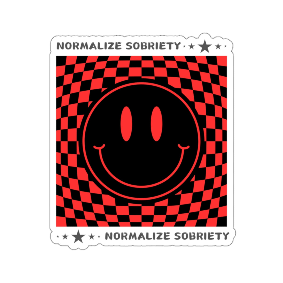 Sobriety Sticker- Normalize Sobriety Smiley Face - Kiss-Cut Sobriety Sticker