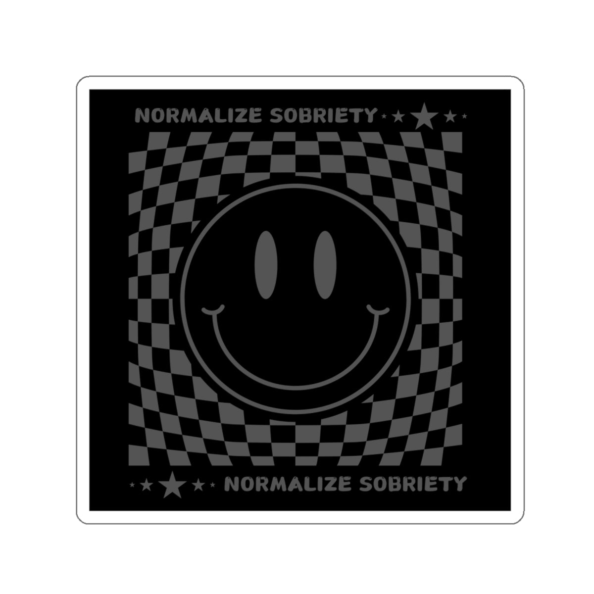 Addiction Recovery Sticker - Normalize Sobriety Smiley Face - Kiss-cut Sobriety Sticker