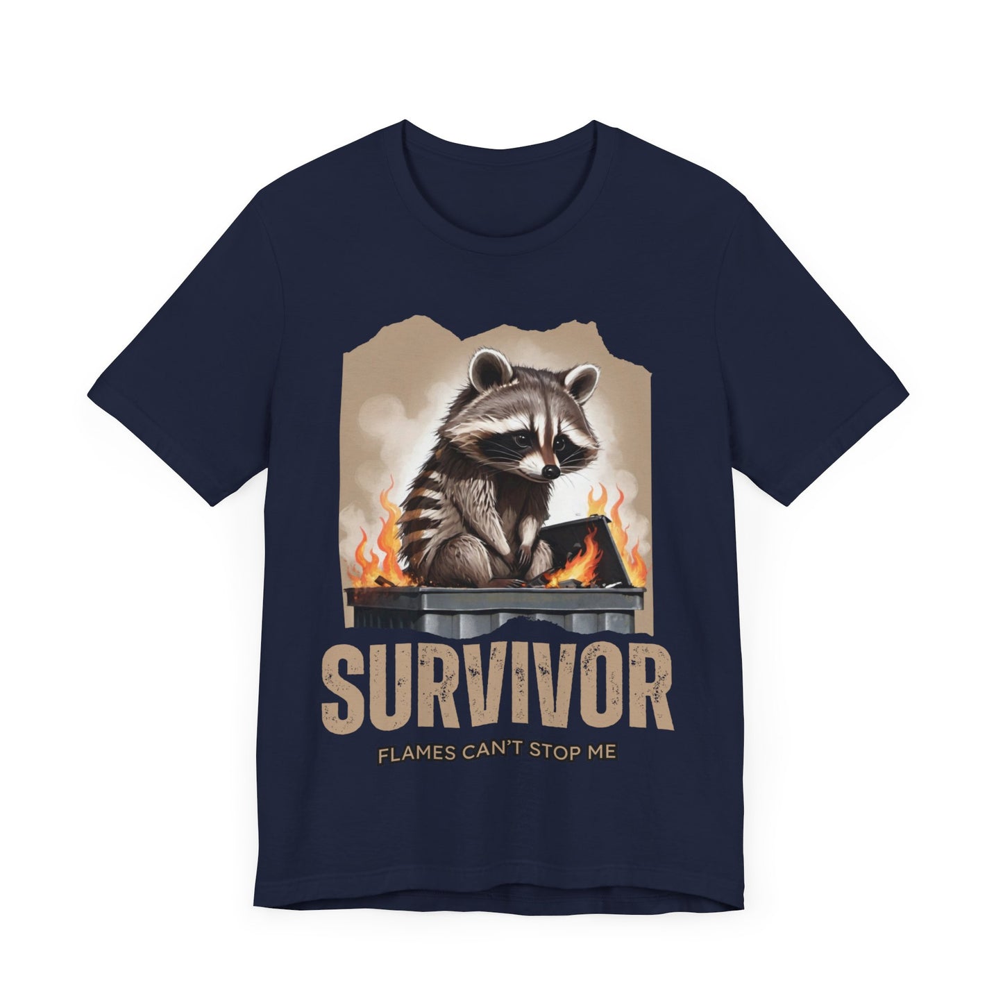 Survivor Raccoon T-shirt - Raccoon Shirt, Mental Health Tees - Unisex Jersey Short Sleeve Tee