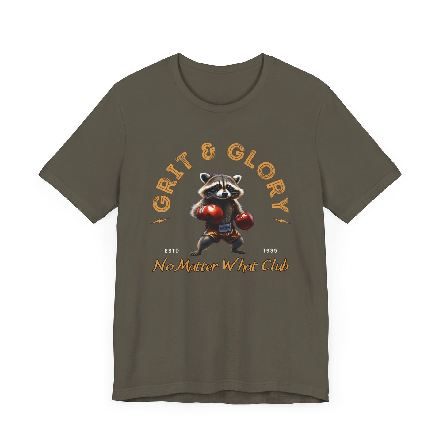 Recovery Tee - Boxing Raccoon - Grit and Glory - No Matter What Club - Unisex Sobriety T-shirt