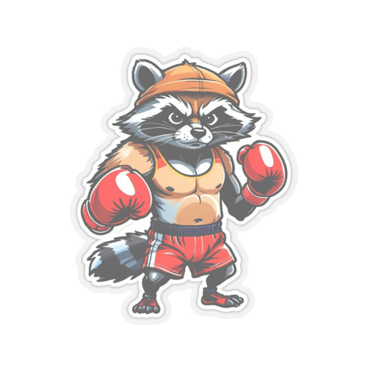 Angry Raccoon Boxer 2 - Kiss-Cut Stickers