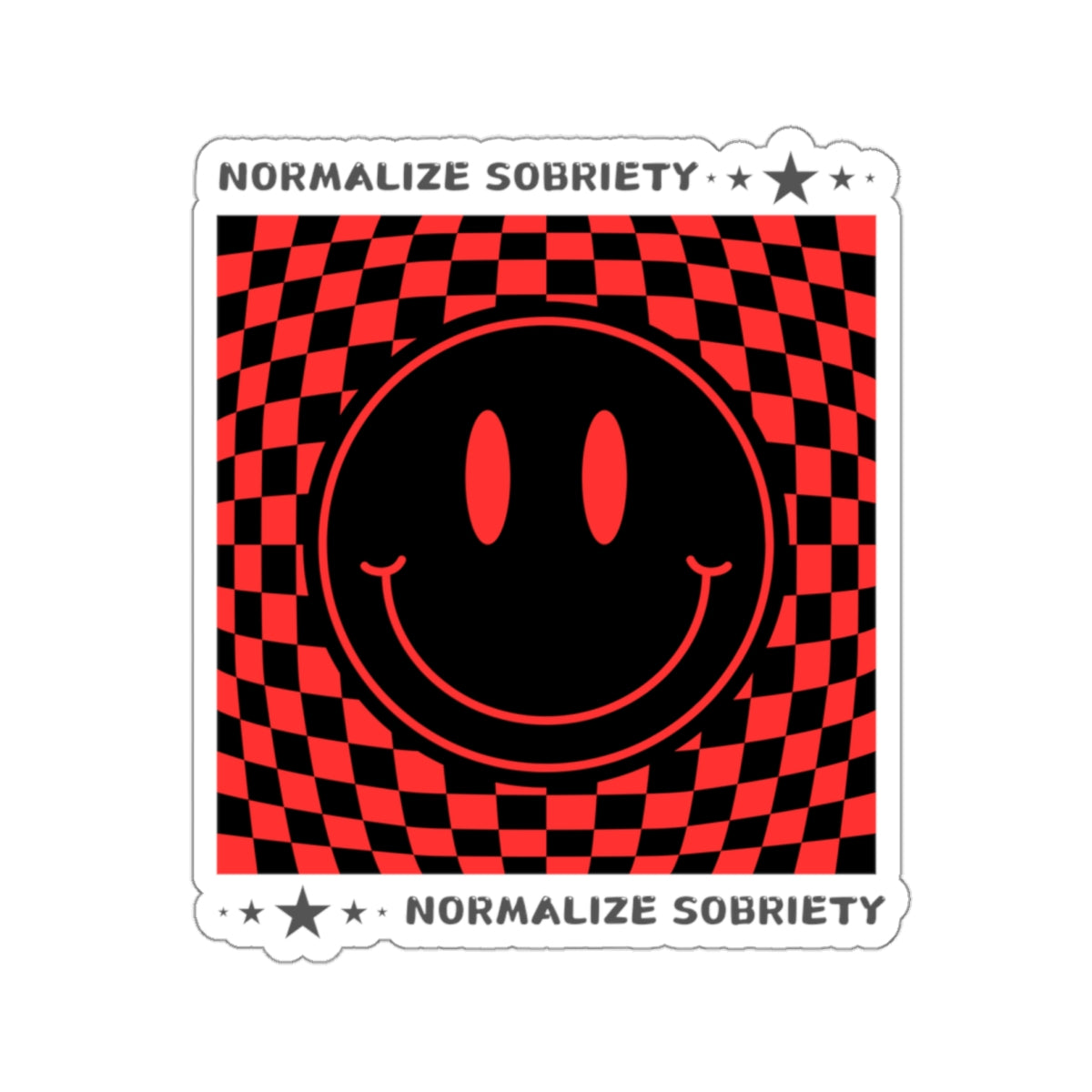 Sobriety Sticker- Normalize Sobriety Smiley Face - Kiss-Cut Sobriety Sticker