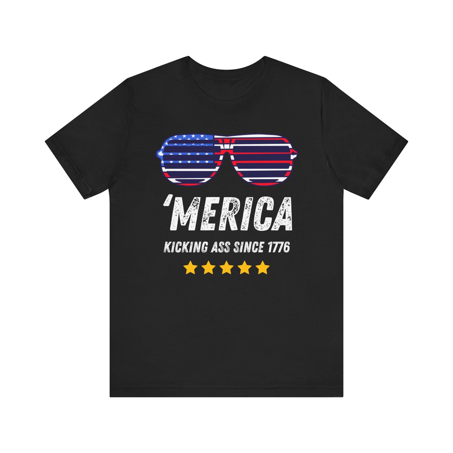 4th of July Tee - America Kicking Ass Since 1776 - Independence Day Short Sleeve Tee