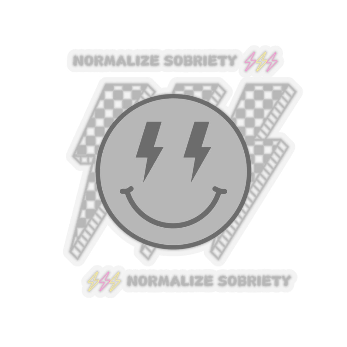 Addiction Recovery Sticker - Normalize Sobriety Smiley Face - Kiss-cut Sobriety Sticker