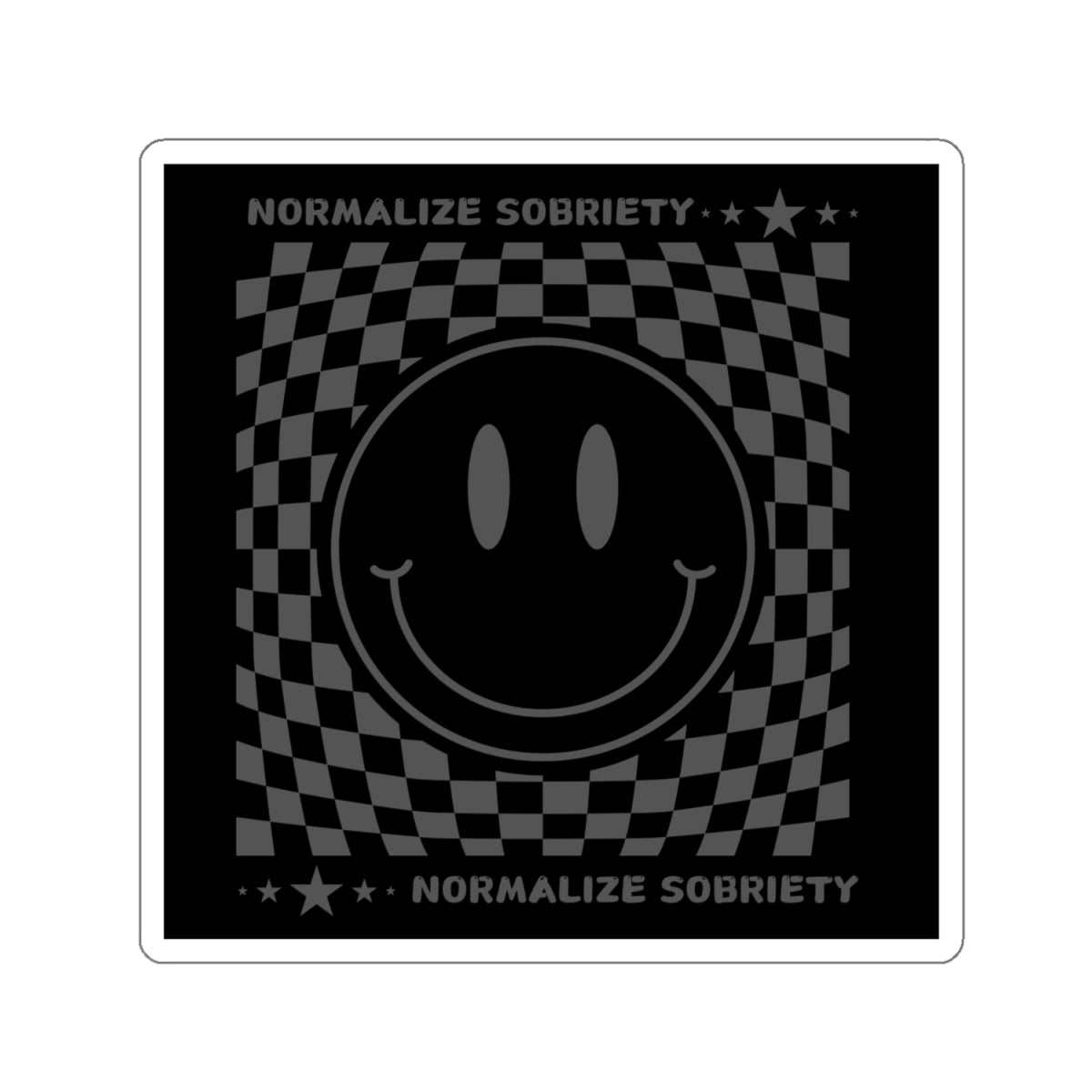 Addiction Recovery Sticker - Normalize Sobriety Smiley Face - Kiss-cut Sobriety Sticker