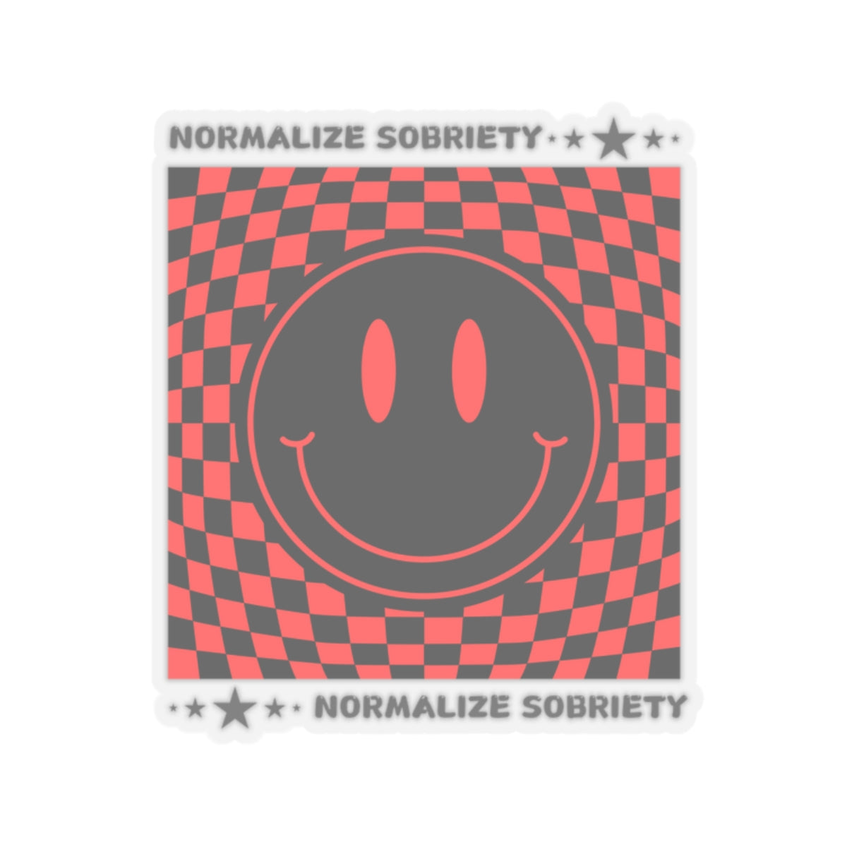 Sobriety Sticker- Normalize Sobriety Smiley Face - Kiss-Cut Sobriety Sticker