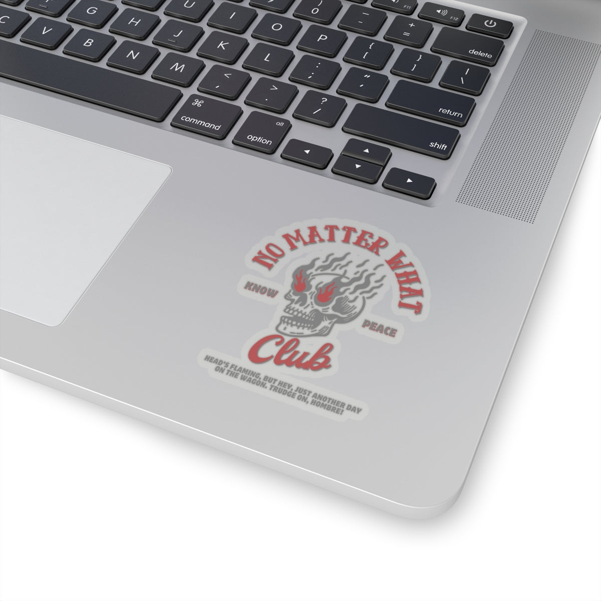 Addiction Recovery Sticker- No Matter What Club Flaming Skull - Kiss-cut Sobriety Sticker