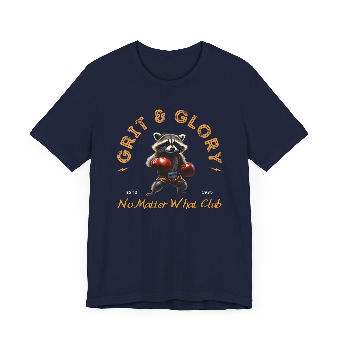 Recovery Tee - Boxing Raccoon - Grit and Glory - No Matter What Club - Unisex Sobriety T-shirt