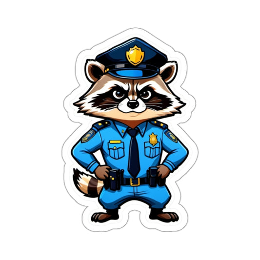 Angry Raccoon Police Officer  5 - Kiss-Cut Stickers