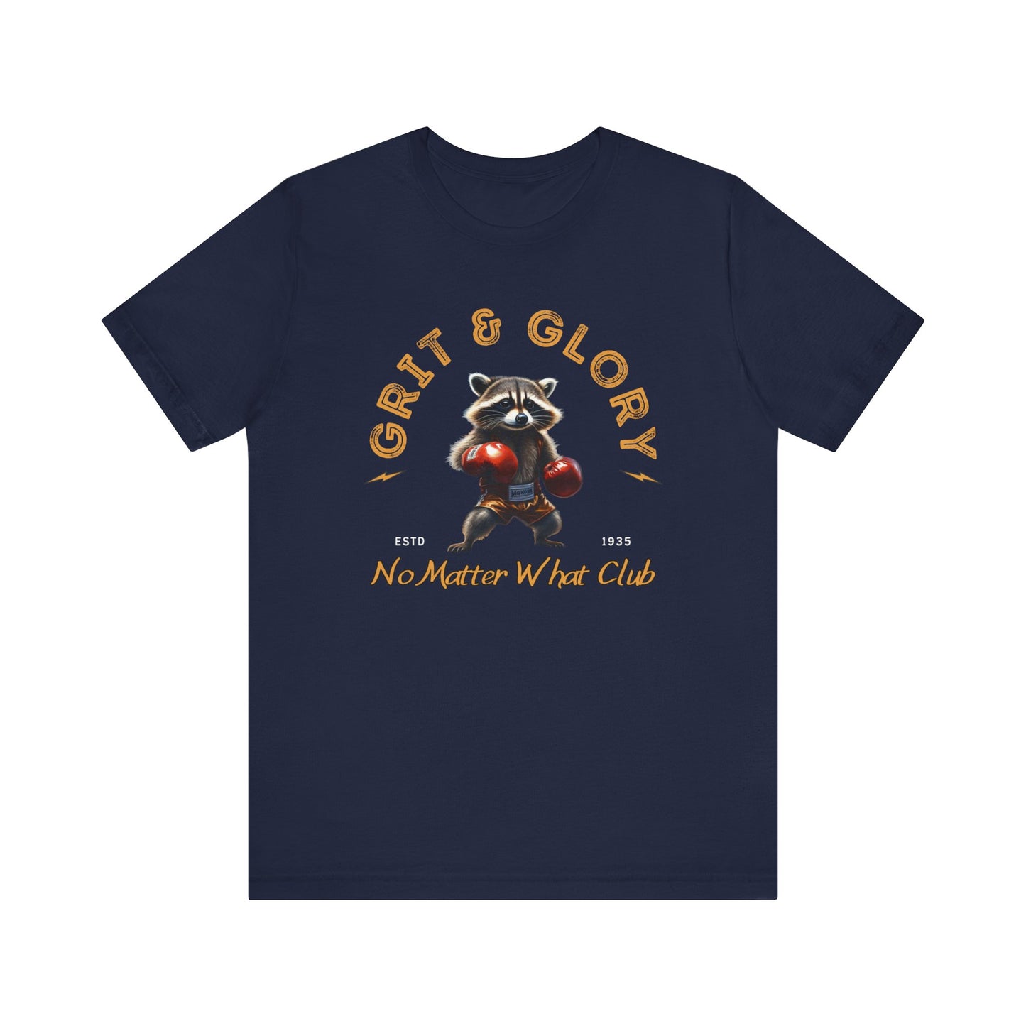 Recovery Tee - Boxing Raccoon - Grit and Glory - No Matter What Club - Unisex Sobriety T-shirt