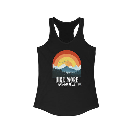 Hiking Tank - Hike More, Worry Less - Women's Racerback Hiking Tank