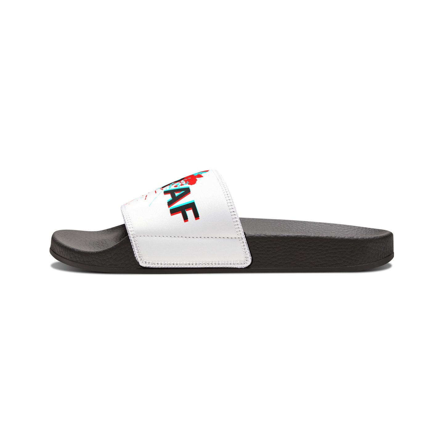 Addiction Recovery Sliders - Sober AF Smiley Face - Men's Removable-Strap Sandals