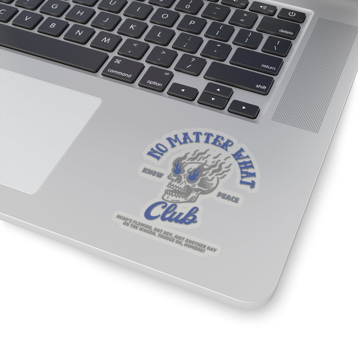 Addiction Recovery Sticker- No Matter What Club Flaming Skull - Kiss-Cut Sobriety Sticker