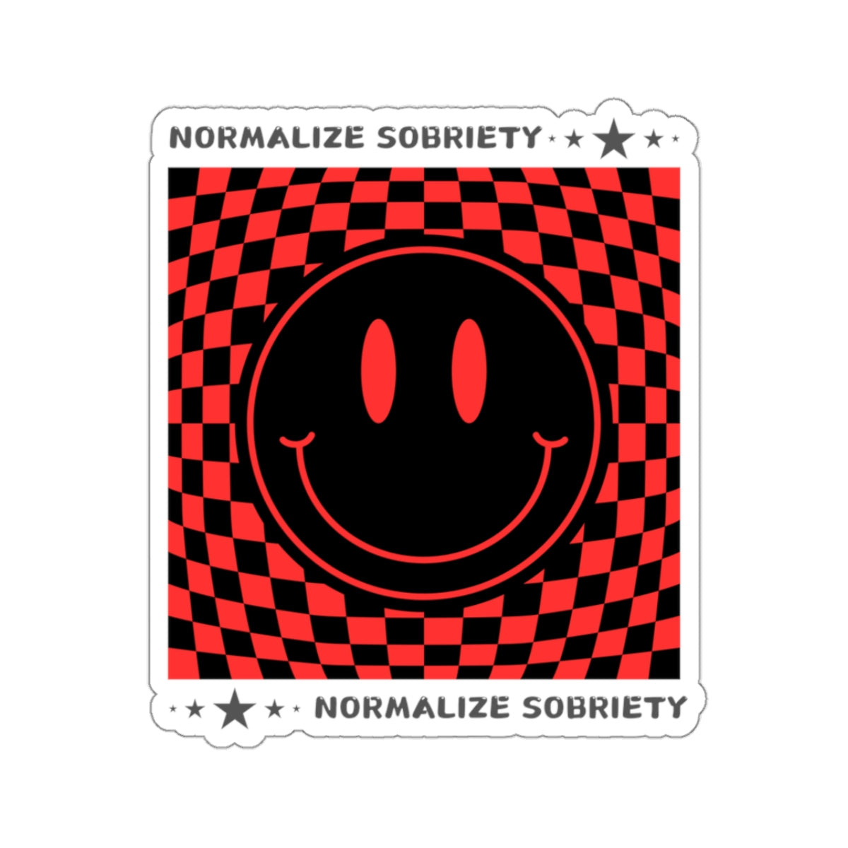 Sobriety Sticker- Normalize Sobriety Smiley Face - Kiss-Cut Sobriety Sticker