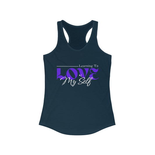 Mental Health Tank - Learning To Love Myself - Self Love Mental Health Womens Racerback Tank