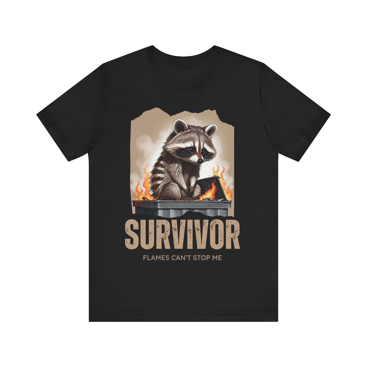 Survivor Raccoon T-shirt - Raccoon Shirt, Mental Health Tees - Unisex Jersey Short Sleeve Tee