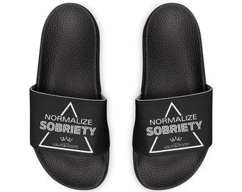 Addiction Recovery Sliders - Normalize Sobriety - Removable-Strap Sandals